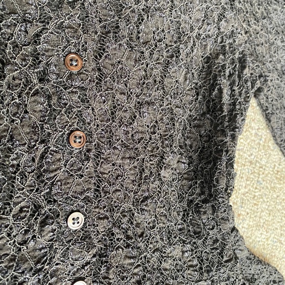 Free People Black Lace Babydoll Top Dress See Blouse Date Shirt Casual Spring - Picture 6 of 7